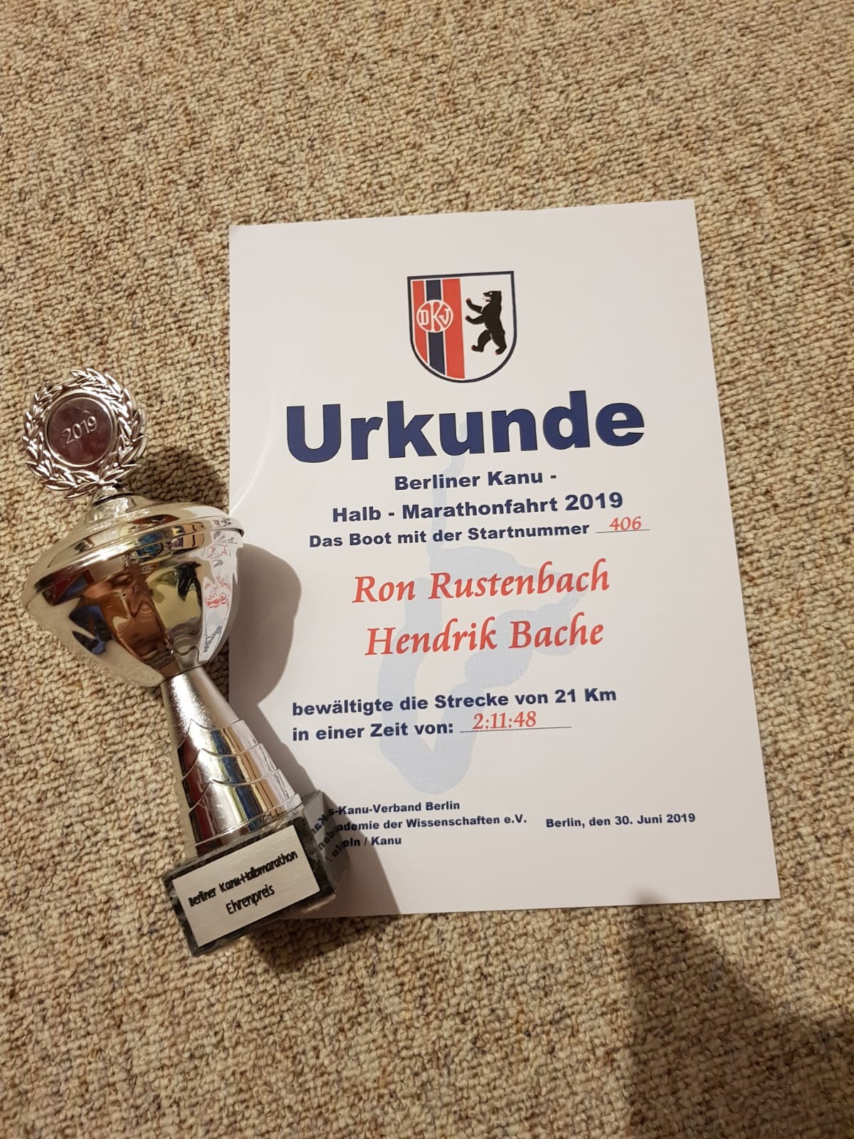 Podestplatz im Kanu-Halbmarathon in Zeuthen und Potsdam
