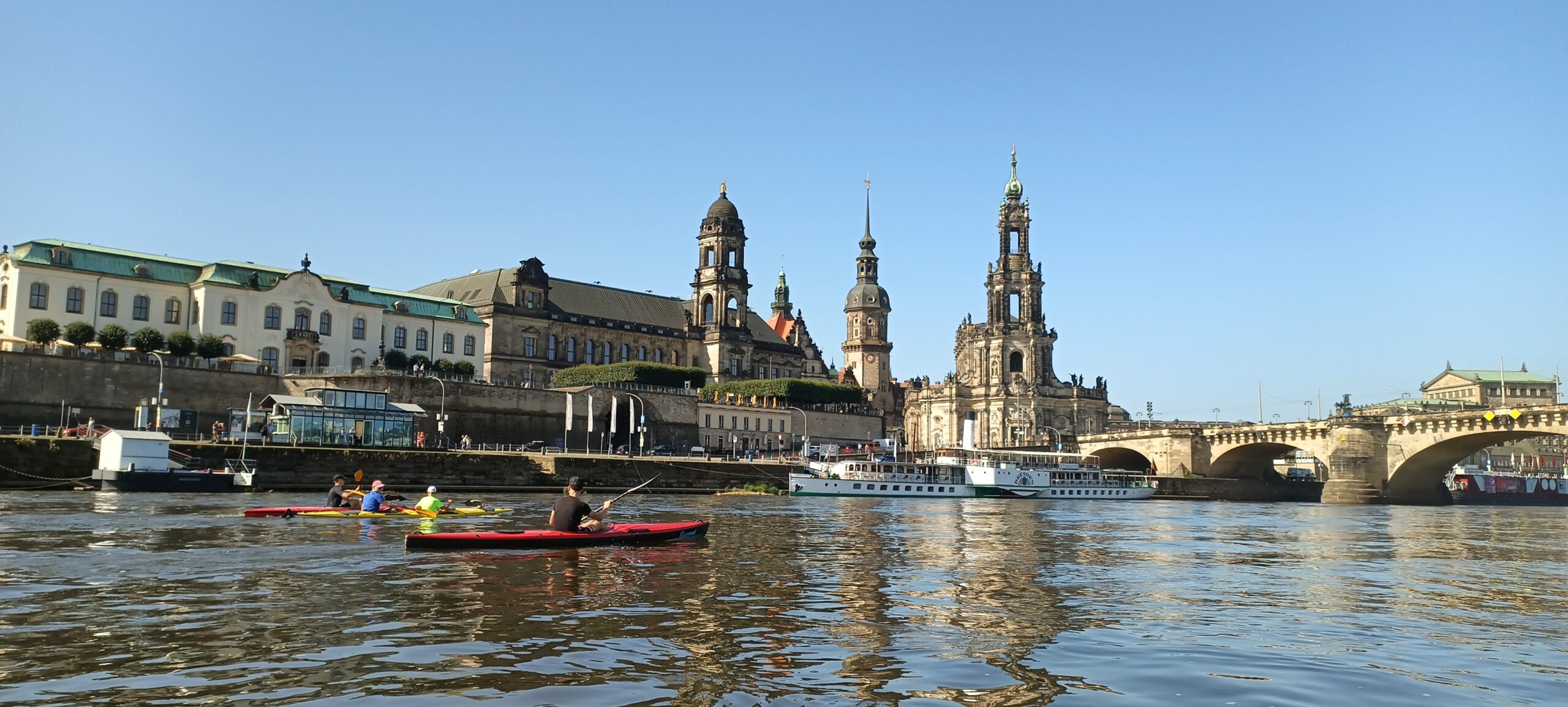 Mit dem Kajak auf der Elbe in Dresden