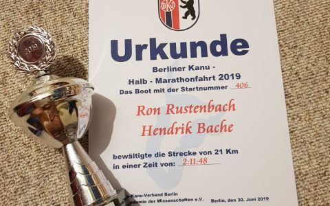 Podestplatz im Kanu-Halbmarathon in Zeuthen und Potsdam