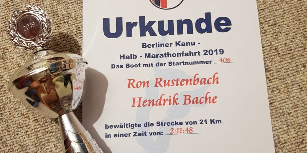 Podestplatz im Kanu-Halbmarathon in Zeuthen und Potsdam